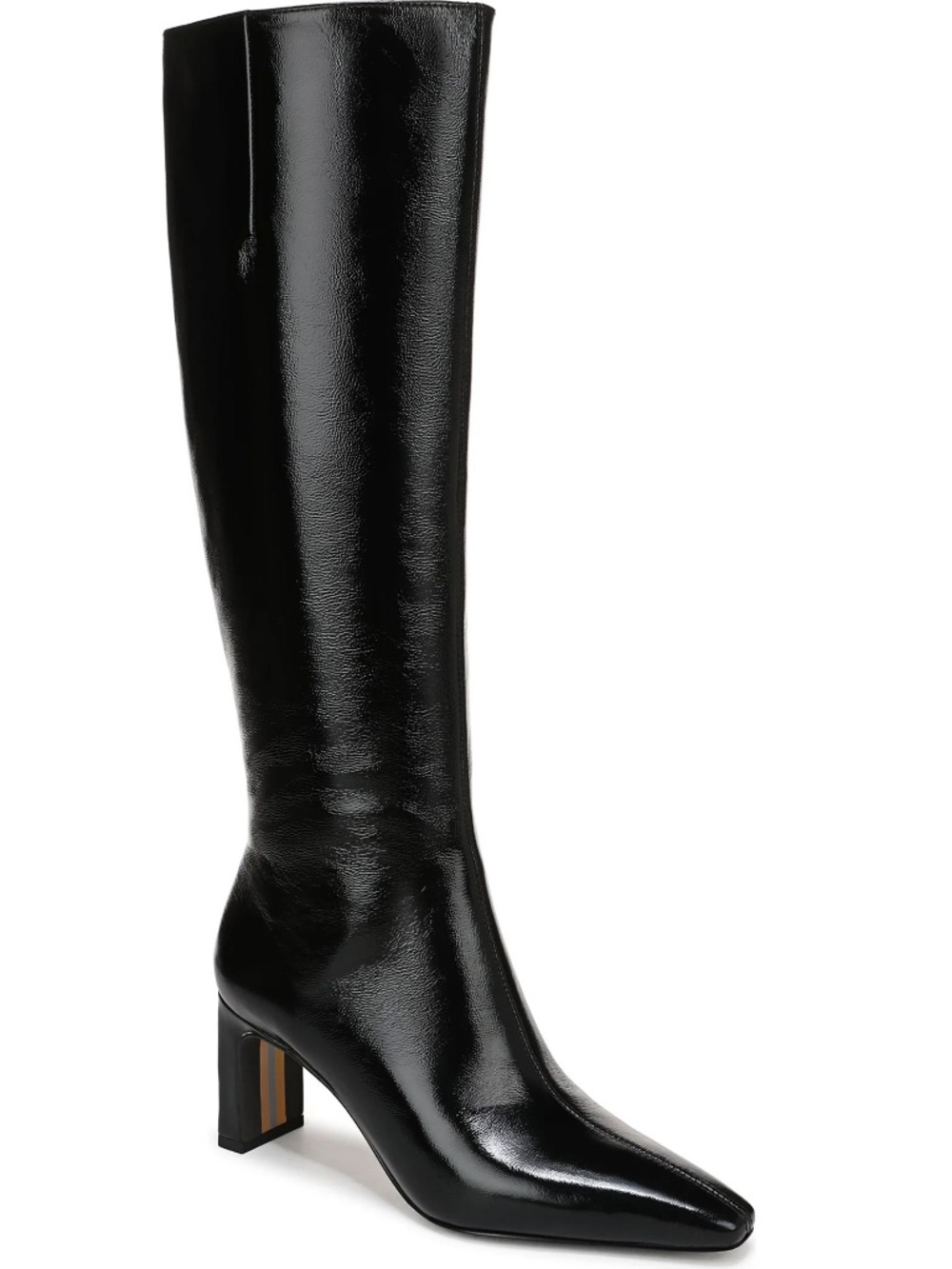SAM EDELMAN NIB SYLVIA2 BLACK CRINKLE LEATHER KNEE HIGH BOOT. SIZE 9.5M - Picture 4 of 12